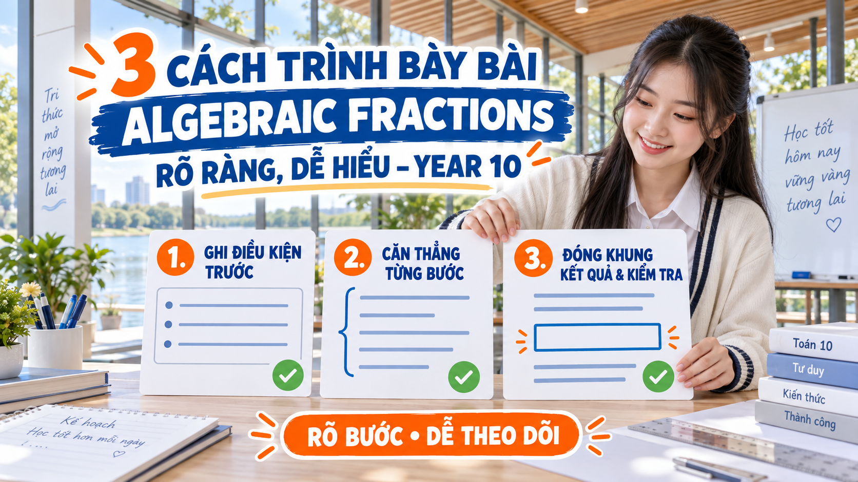 2. 3 cách trình bày bài Algebraic Fractions rõ ràng, dễ hiểu – Year 10