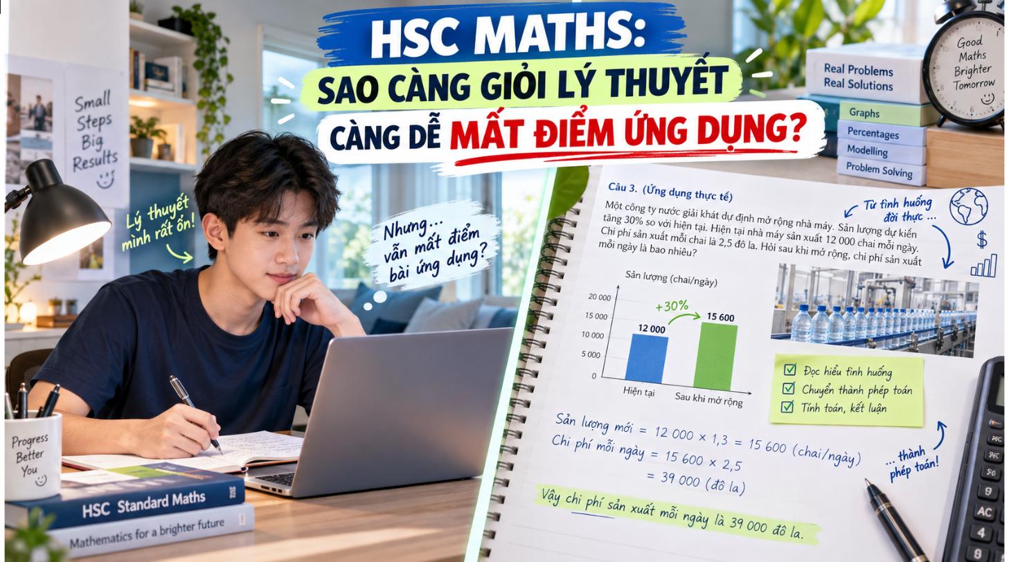 HSC Standard Maths: Vì Sao Học Sinh Giỏi Vẫn Mất Điểm Ở Dạng Bài Ứng Dụng Thực Tế?
